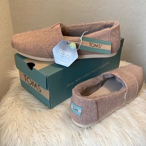 Toms Alpargata Pale Mauve Two Tone Felt/Faux Fur Women Shoes